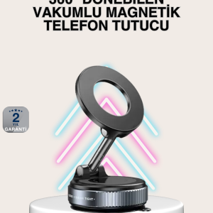 Güçlü Mıknatıslı Vakumlu Araç Telefon Tutucu Alüminyum Gövde