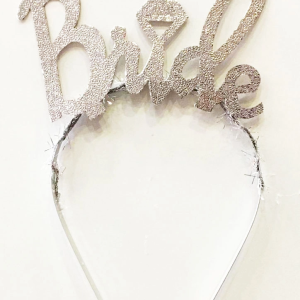 Gümüş Renk Bekarlığa Veda İtalik Yazı Alyanslı Bride Taç