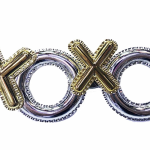 Gümüş Renk Xoxo Yazılı Parti Gözlüğü 17x7 cm