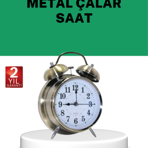 Gümüş Renkli Sessiz Işıklı Dekoratif Masa Üstü Çalar Saat Alarmlı