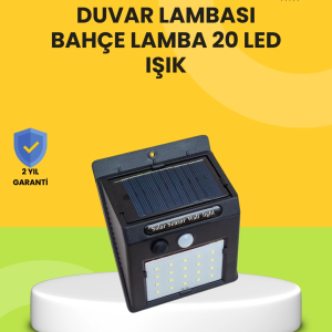 Güneş Paneli ile Şarj Olan 20 LED Dış Mekan Hareket Sensörlü Lamba