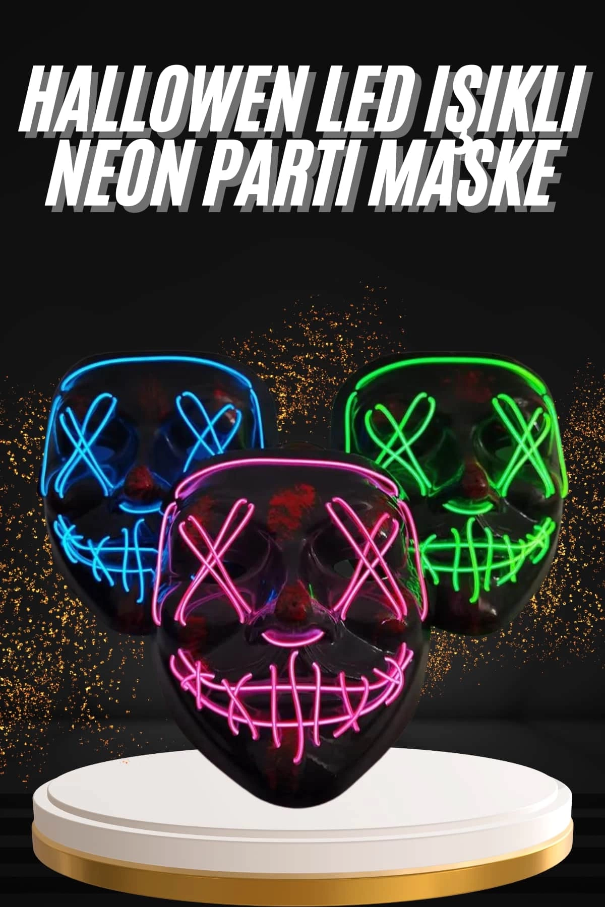 Hallowen Parti Maskesi Neon Led Işıklı Maske 3 Modlu Cadılar Bayramı Maskesi 1 Hallowen Parti Maskesi Neon Led Işıklı Maske 3 Modlu Cadılar Bayramı Maskesi