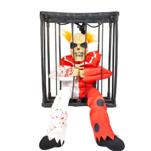 Hareketli Sesli Sensörlü Mahkum Joker İskelet Dekorasyon 22x27 cm