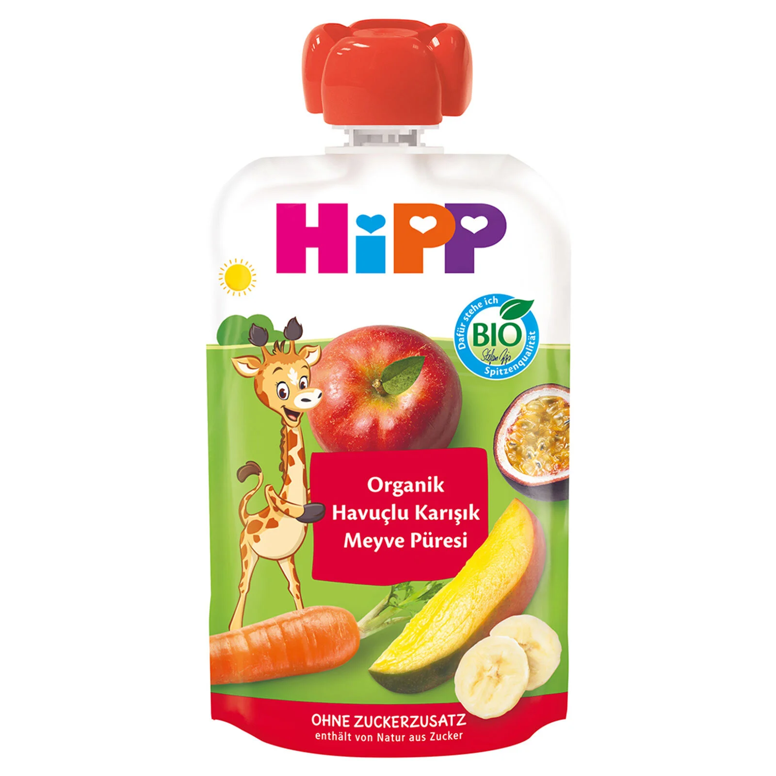 Organik Havuçlu Karışık Meyve Püresi 100 Gr