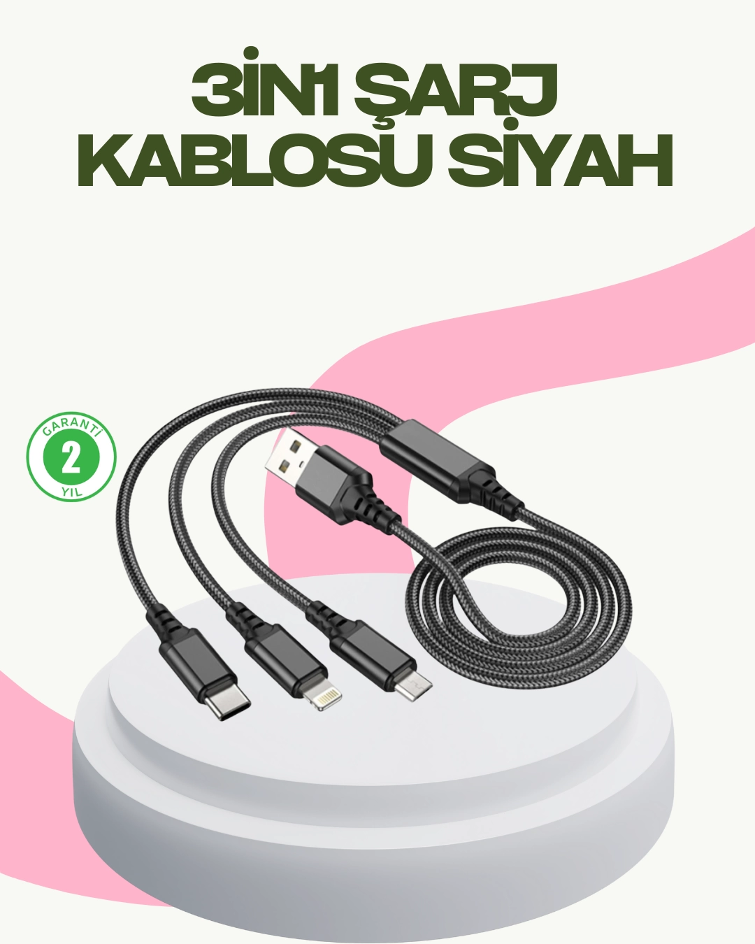 Hızlı Şarj Destekli Çoklu Şarj Kablosu – Seyahat ve Günlük Kullanım 1 Hızlı Şarj Destekli Çoklu Şarj Kablosu – Seyahat ve Günlük Kullanım