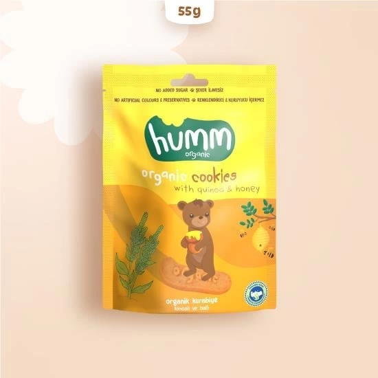 Organik Ballı ve Kinoalı Kurabiye 55 Gr