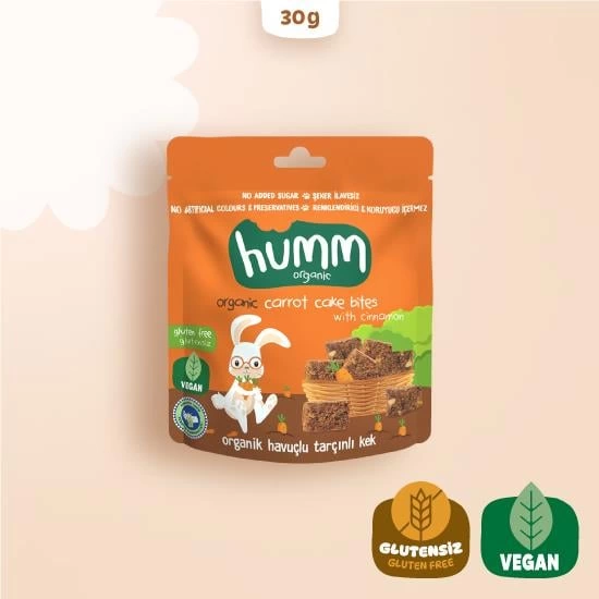 Organik Havuçlu Tarçınlı Vegan Kek 30 Gr