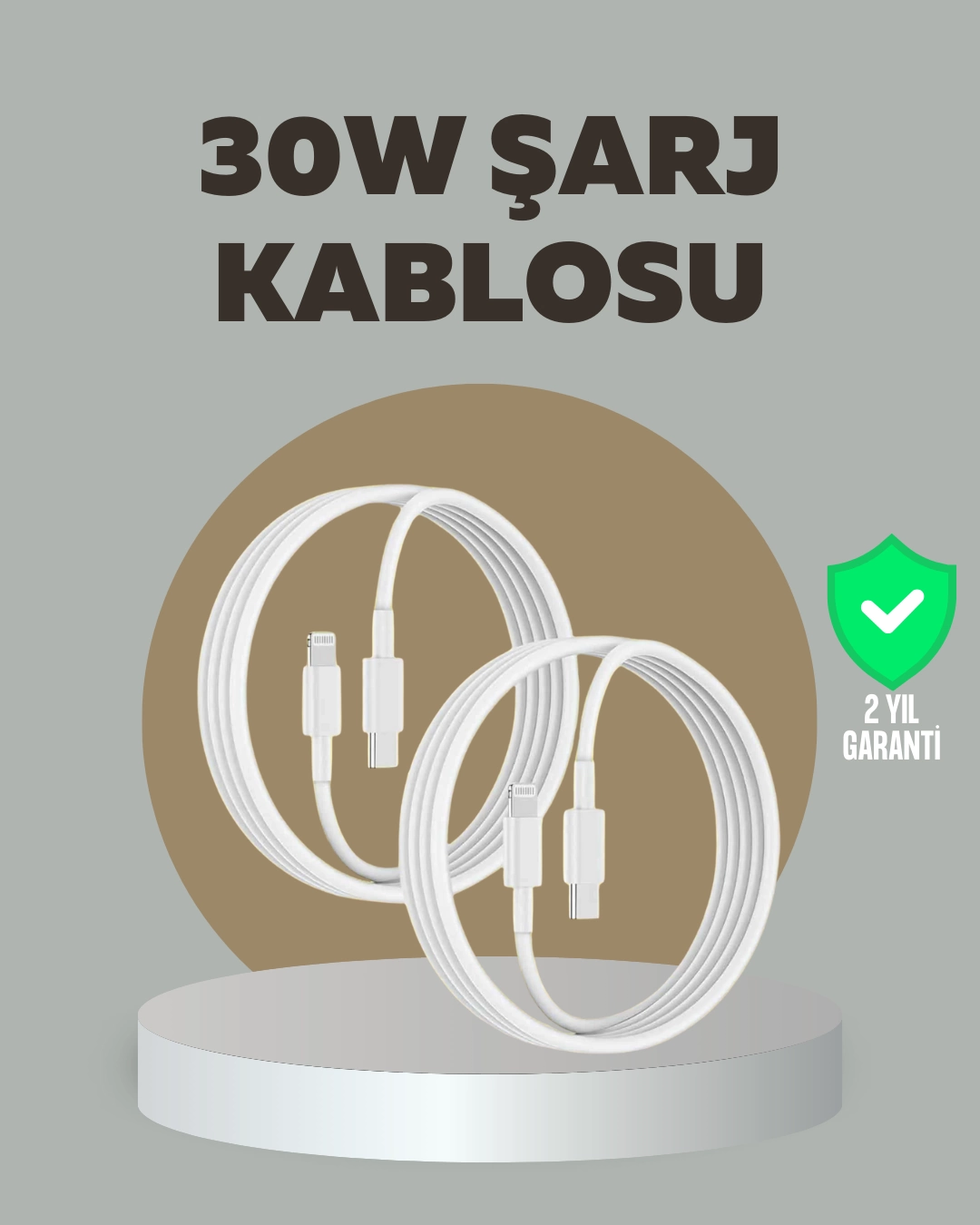 iPhone iPad Airpods Uyumlu 30W Type-C to Lightning Kablo 1 iPhone iPad Airpods Uyumlu 30W Type-C to Lightning Kablo
