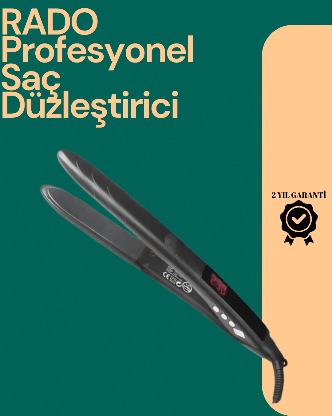 Isı Ayarlı Profesyonel Saç Düzleştirici – Titanyum Seramik Plaka 1 Isı Ayarlı Profesyonel Saç Düzleştirici – Titanyum Seramik Plaka
