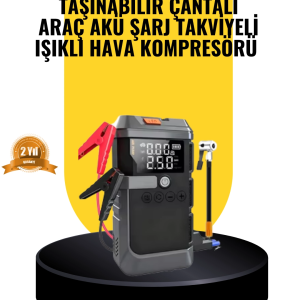Işıklı Hava Kompresörlü Taşınabilir Akü Takviye Ünitesi