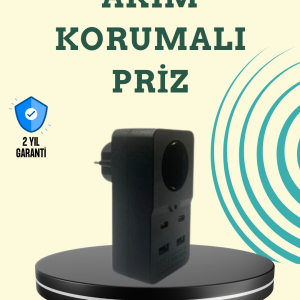 Isıya Dayanıklı PC Gövdeli Akım Korumalı Priz 4 USB