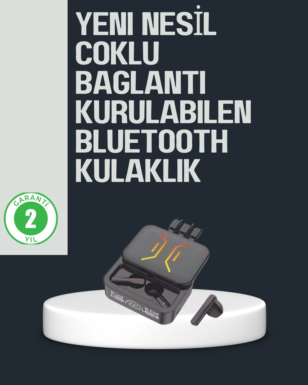 Kablosuz Bluetooth 5.0 Kulaklık – 300mAh Şarj Kutusu 1 Kablosuz Bluetooth 5.0 Kulaklık – 300mAh Şarj Kutusu