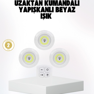 Kablosuz Gün Işığı 3’lü LED Spot Lamba Kumandalı