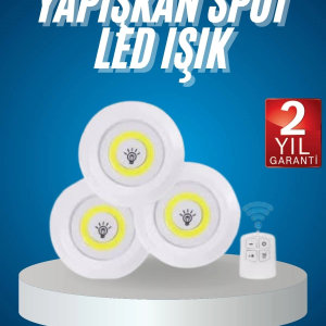 Kablosuz Pilli Işıldak  Masa Lambası Mutfak Tezgah Altı Banyo Dolabı Dolap İçi