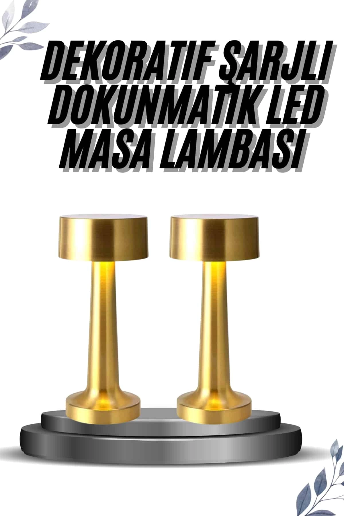 Kablosuz Renkli Masa ve Gece Lambası Altın Rengi Dokunmatik Led Lamba 1 Kablosuz Renkli Masa ve Gece Lambası Altın Rengi Dokunmatik Led Lamba
