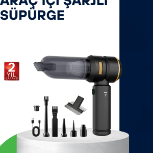 Kablosuz Şarjlı Araç İçi ve Küçük Alanlar İçin Güçlü Vakumlu Süpürge