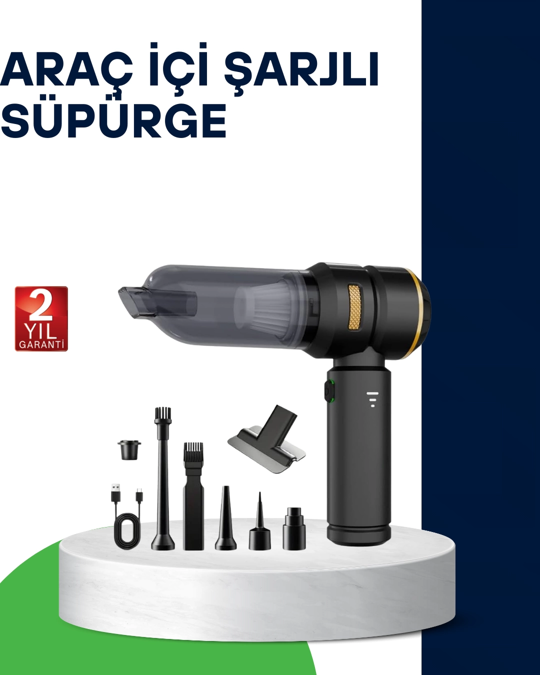 Kablosuz Şarjlı Araç İçi ve Küçük Alanlar İçin Güçlü Vakumlu Süpürge 1 Kablosuz Şarjlı Araç İçi ve Küçük Alanlar İçin Güçlü Vakumlu Süpürge