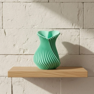 Kalpli Turkuaz Dekoratif Vazo 24 cm Modern Şık Tasarım