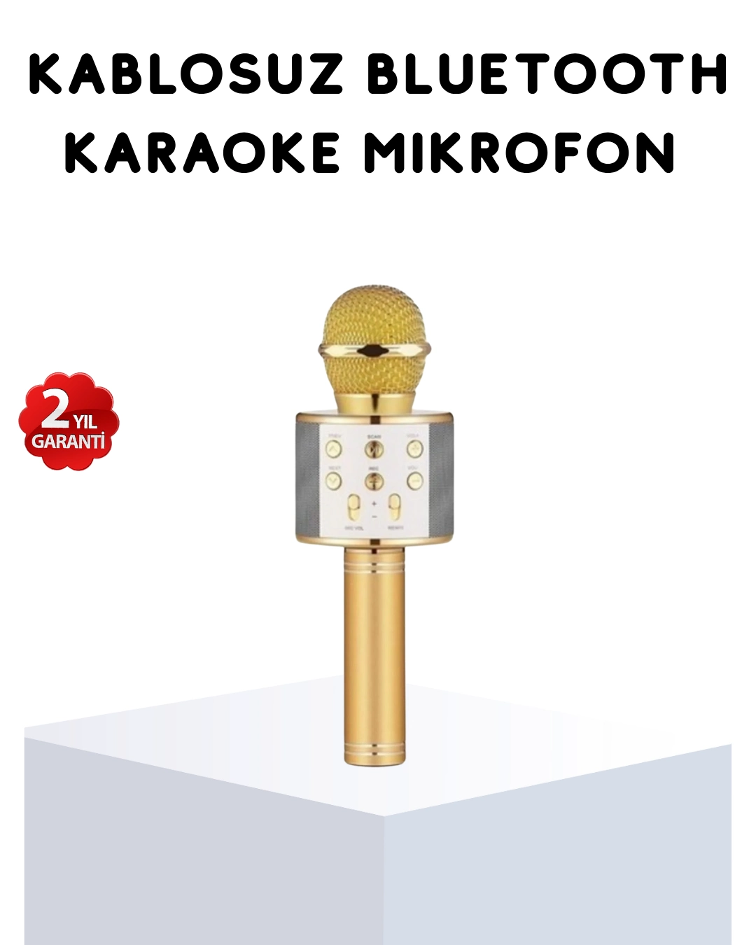 Karaoke Mikrofonu Bluetooth USB AUX Girişli Yankı Efektli 1 Karaoke Mikrofonu Bluetooth USB AUX Girişli Yankı Efektli