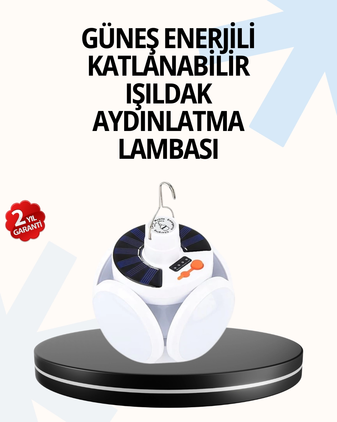 Katlanabilir 5 Kanatlı Solar LED Bahçe ve Kamp Lambası 1 Katlanabilir 5 Kanatlı Solar LED Bahçe ve Kamp Lambası