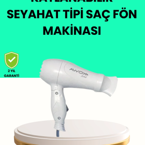 Katlanabilir Seyahat Tipi Saç Kurutma Makinesi Çift Kademeli Ayar