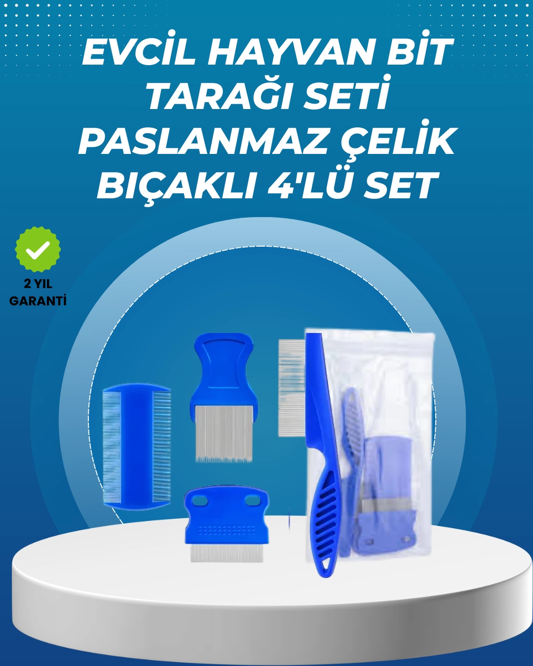 Kedi, Köpek ve Küçük Hayvanlar İçin 4 Parça Ergonomik Tarak Takımı 1 Kedi, Köpek ve Küçük Hayvanlar İçin 4 Parça Ergonomik Tarak Takımı