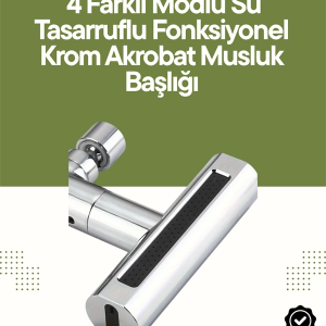 Krom Musluk Başlığı | 4'ü 1 Arada Su Çıkışı | Kolay Montajlı