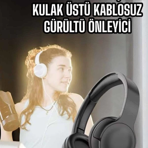 Kulak Üstü Kablosuz Bluetooth Kulaklık Gürültü Önleyici Uzun Şarj Süreli