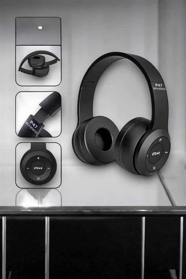 Kulak Üstü TF Kart ve AUX Destekli Ergonomik Bluetooth Kulaklık 1 Kulak Üstü TF Kart ve AUX Destekli Ergonomik Bluetooth Kulaklık