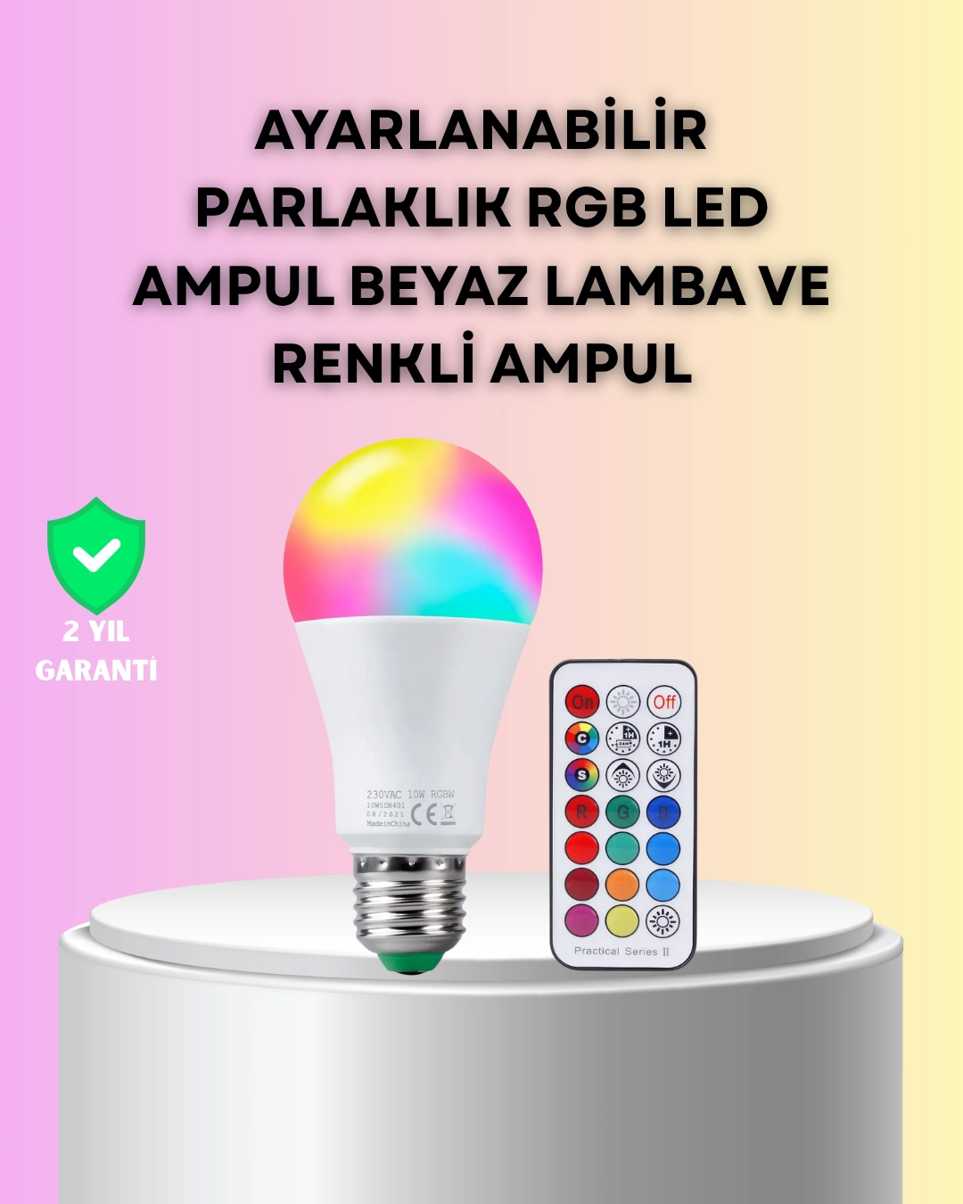 Kumanda Destekli Çok Renkli Akıllı LED Ampul 1 Kumanda Destekli Çok Renkli Akıllı LED Ampul