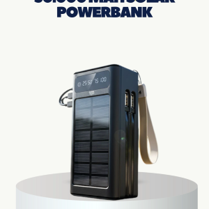 LED Aydınlatmalı Güneş Panelli Powerbank Seyahat ve Kamp İçin