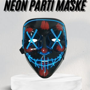 Led Işıklı Neon Maske Cadılar Bayramı Maskesi Korkunç Korku Maskesi