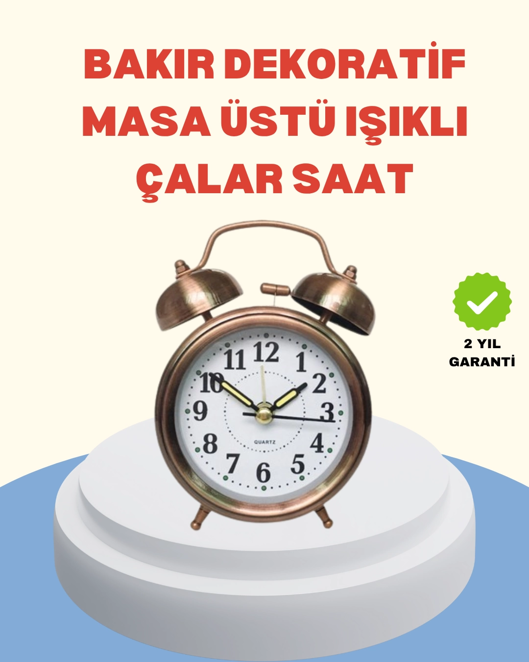 Metal Bronz Nostaljik Masa Saati Alarmlı Büyük Boy Sessiz Mekanizmalı 1 Metal Bronz Nostaljik Masa Saati Alarmlı Büyük Boy Sessiz Mekanizmalı