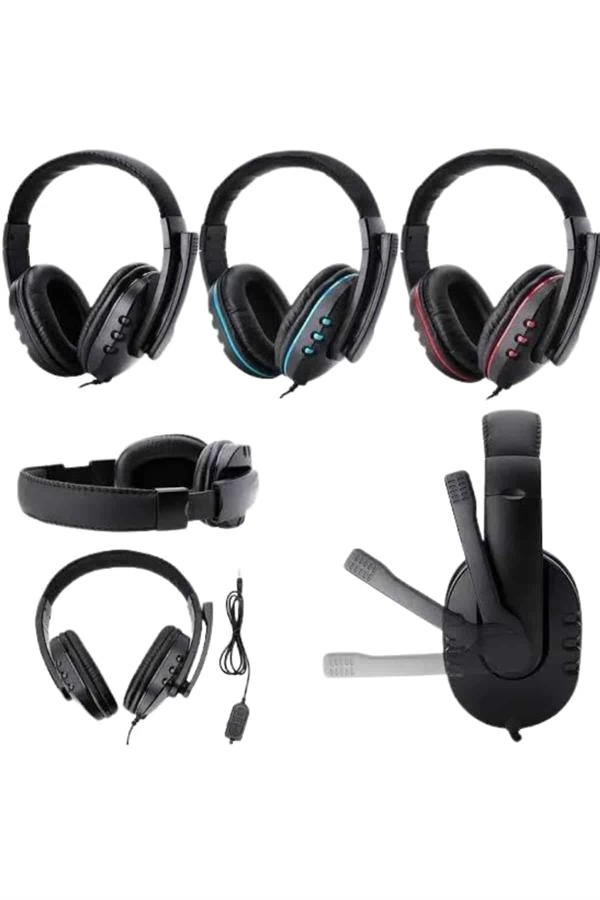 Mikrofonlu Gamer Kulaklık Kulaklığı Yüksek Ses Kaliteli Stereo Yumuşak Yastıklar 1 Mikrofonlu Gamer Kulaklık Kulaklığı Yüksek Ses Kaliteli Stereo Yumuşak Yastıklar