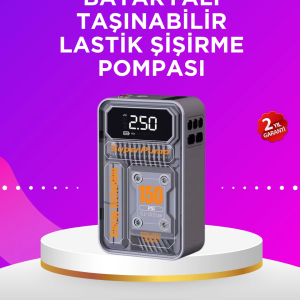 Mini Boy Elektrikli Şarjlı Yüksek Basınçlı Lastik Şişirme Pompası