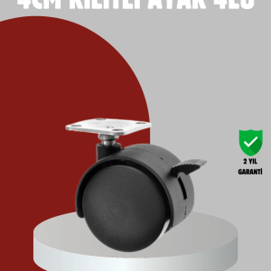 Mobilya İçin Kilitli 4 cm Tekerlek Ayak Seti