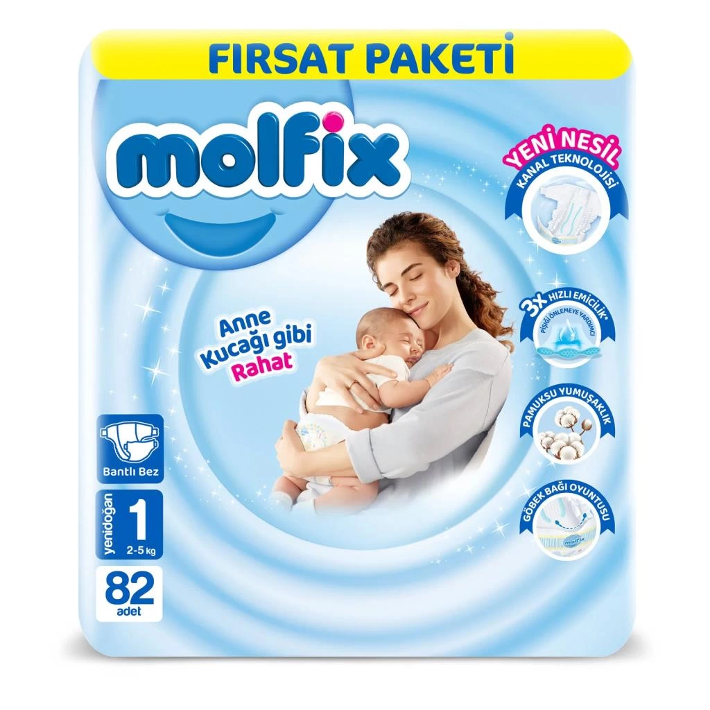 Bebek Bezi Fırsat Paketi 1 Beden 2-5 Kg 82 Adet