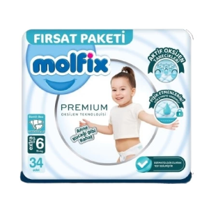 Premium Bebek Bezi Fırsat Paketi 6 Beden 15+ Kg 34 Adet