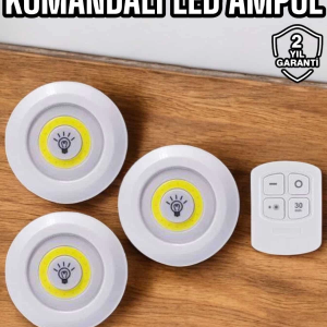 Mutfak Dolap Altı Işığı Uzaktan Kumandalı Yapışkanlı Kablosuz Pilli