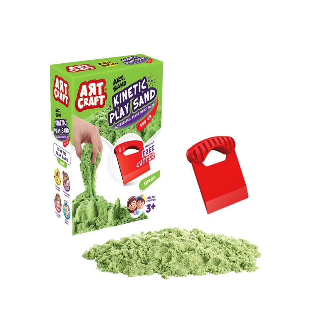 03687  AKSESUARLI YEŞİL KİNETİK OYUN KUMU 500 GR