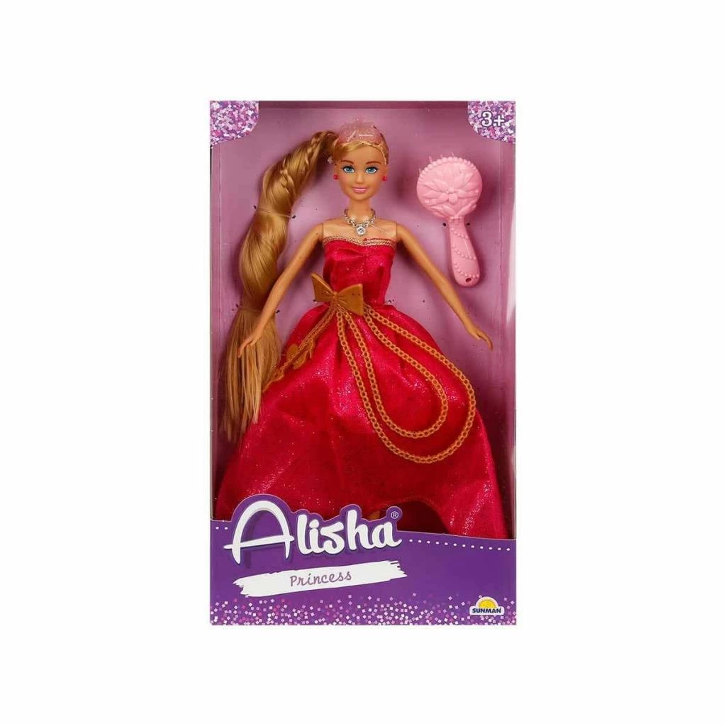 0835 -RST-SIS-MNK Prenses Uzun Saçlı Aksesuarlı Bebek Set 29 cm 3renk