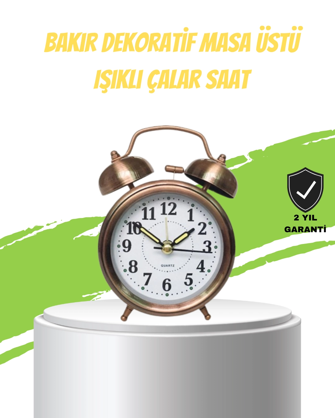 Nostaljik Bronz Metal Alarmlı Masa Saati Büyük Boy Dekoratif ve Şık Tasarım 1 Nostaljik Bronz Metal Alarmlı Masa Saati Büyük Boy Dekoratif ve Şık Tasarım