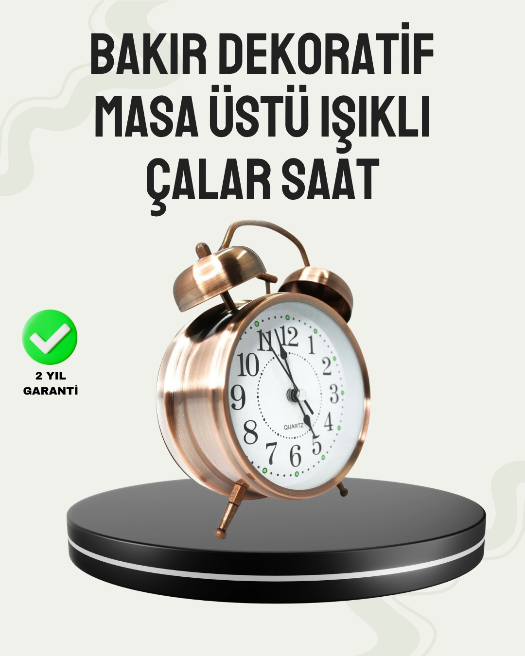 Nostaljik Büyük Boy Metal Masa Saati Bronz Kaplama ve Yüksek Sesli Alarm 1 Nostaljik Büyük Boy Metal Masa Saati Bronz Kaplama ve Yüksek Sesli Alarm