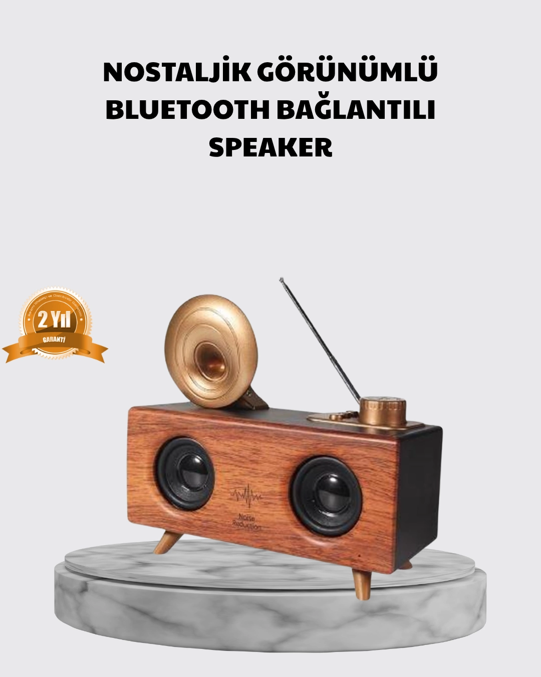 Nostaljik Gramofon Bluetooth Hoparlör – FM Radyo + USB + SD Kart Destekli 1 Nostaljik Gramofon Bluetooth Hoparlör – FM Radyo + USB + SD Kart Destekli
