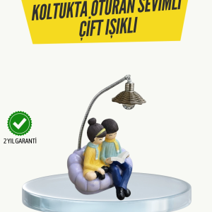 Okuyan Çift Figürlü Dekoratif Gece Lambası Hediye Seçeneği