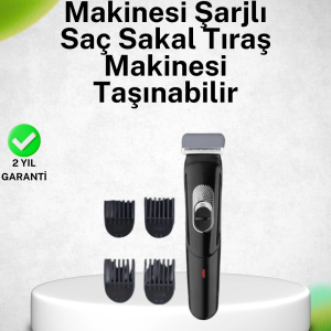 Paslanmaz Bıçaklı, Şarjlı ve Sessiz Saç Sakal Kesme Makinesi – Ev Kullanımı İçin İdeal