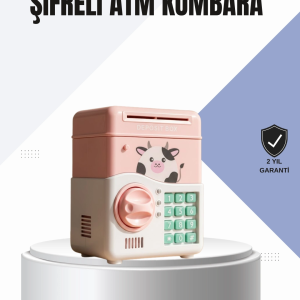 Pembe Elektronik Şifreli Otomatik Para Çeken ATM Kumbarası