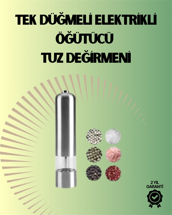 Pilli Otomatik Baharat Değirmeni Gıda Sınıfı Çelik Sessiz Öğütücü Alet 1 Pilli Otomatik Baharat Değirmeni Gıda Sınıfı Çelik Sessiz Öğütücü Alet