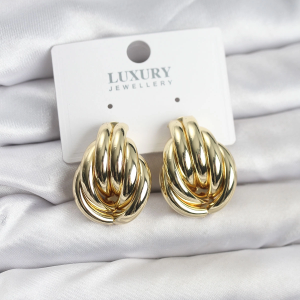 Pirinç Gold Renk Vintage Kadın Küpe