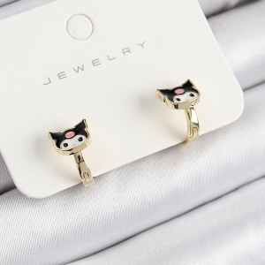 Pirinç Kuromi Model Gold Renk Çocuk Küpe